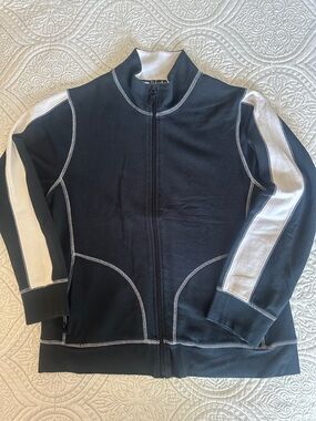 Rafaella Black and White Zip-Front Jacket